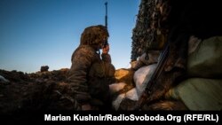 На позициях украинских войск в районе Горловки, Донецкая область. Архивное фото